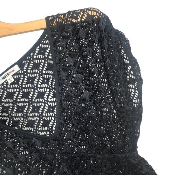 MILKEN Beach Diamond Crochet Elasticized Empire Waist Airy Cover Up Size XS - Picture 7 of 10